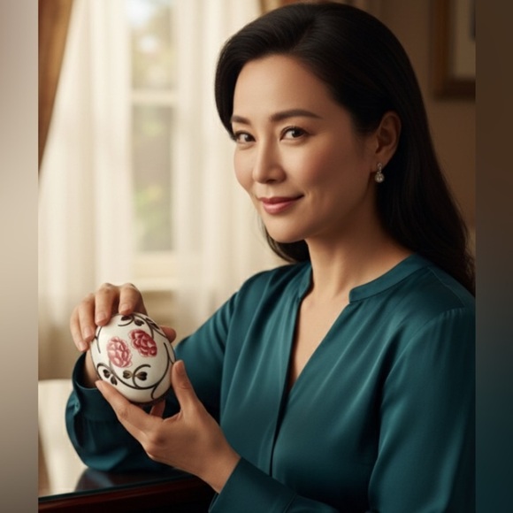 LIMOGES Vintage White Hand Made Porcelain Pink Blue Gold Floral Trinket Box Egg - Picture 1 of 10